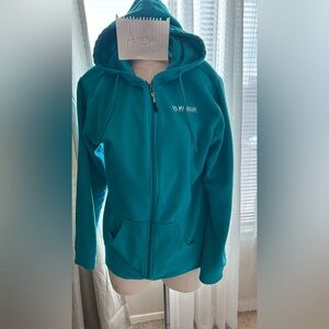 Magellan Outdoors branded teal full-zip fleece hoodie Medium